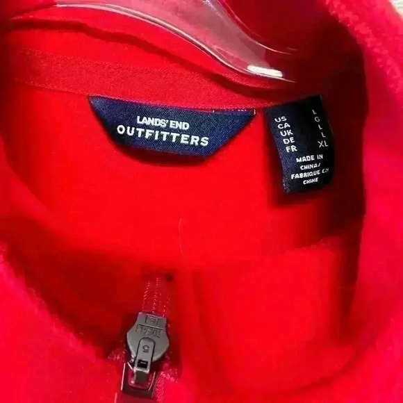 Lands End Outfitters Women’s Red Fleece Vest Size Large - Picture 3 of 6